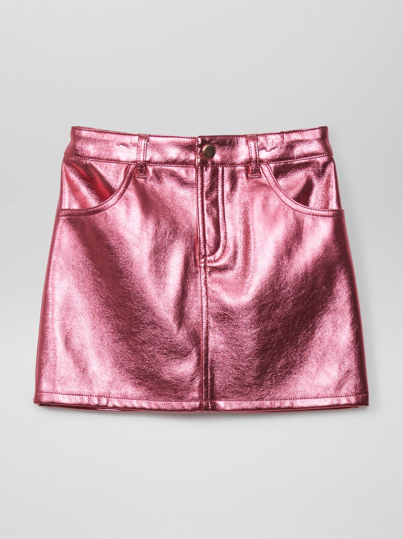 Jupe en simili Rose - Kiabi