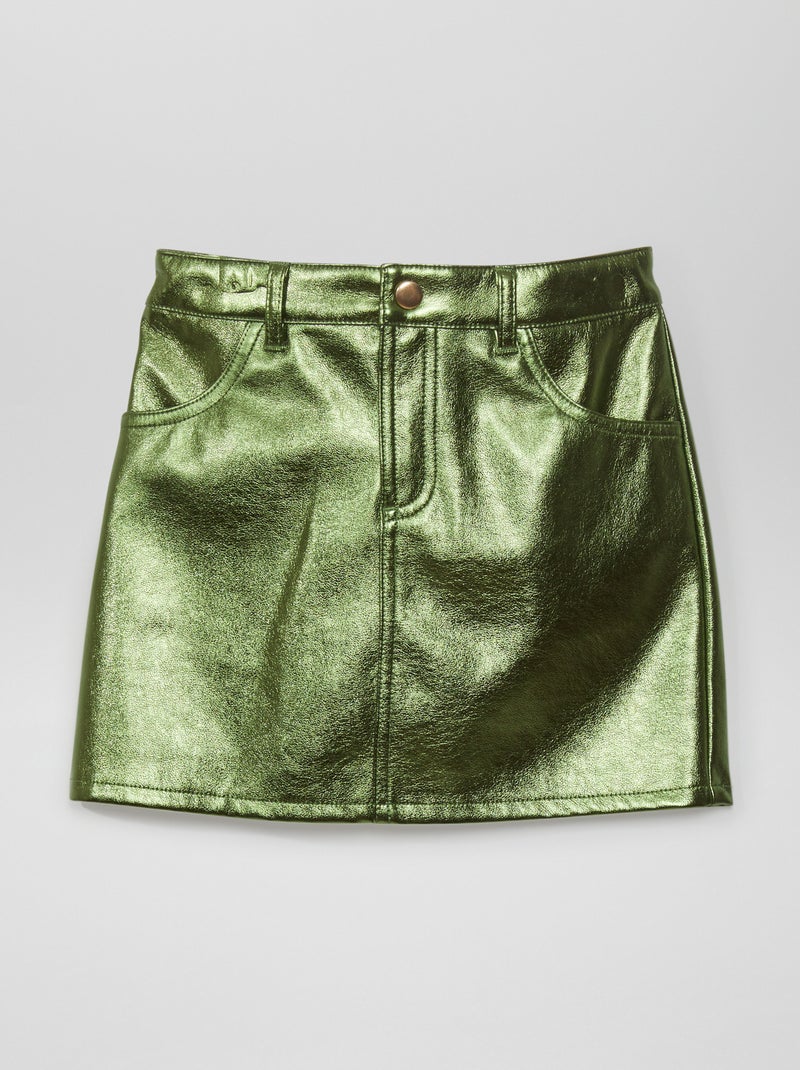 Jupe en simili Vert - Kiabi