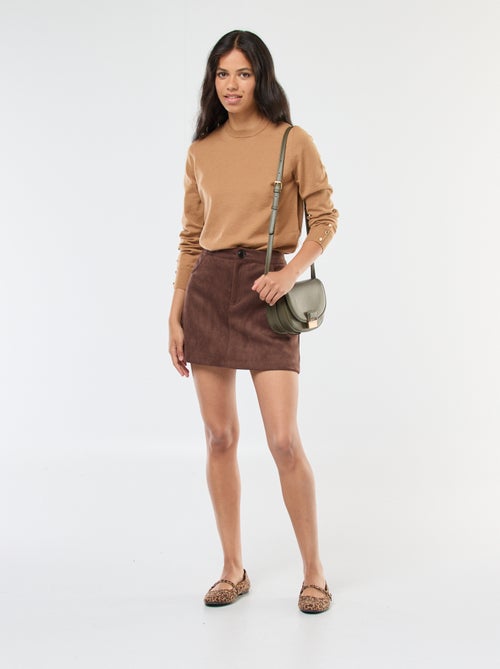 Jupe en suédine avec doublure short - Kiabi