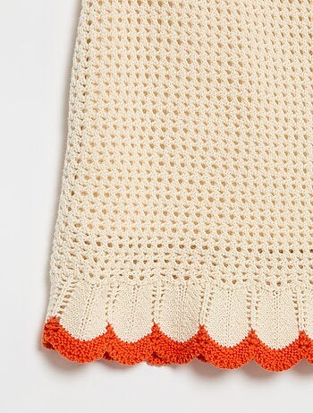 Jupe en tricot finitions ondulées