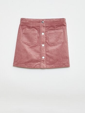 Jupe en velours coupe courte et droite
