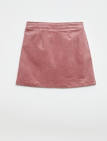 Jupe en velours coupe courte et droite