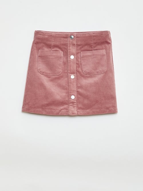Jupe en velours coupe courte et droite - Kiabi