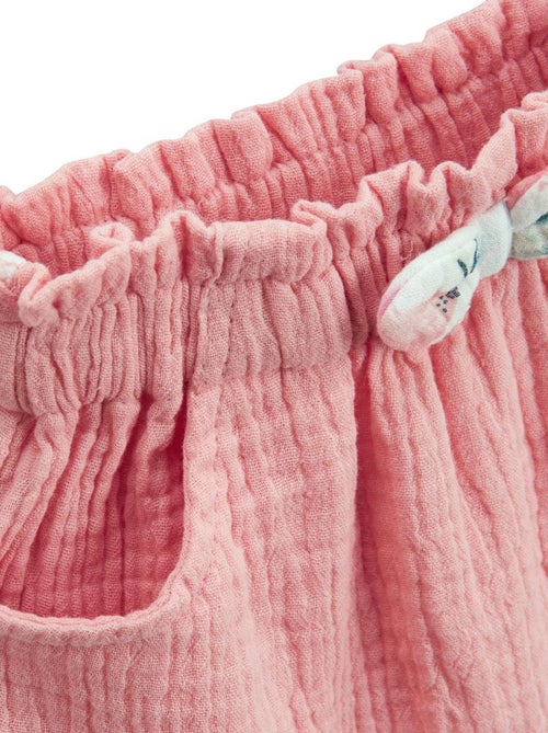 Jupe enfant rose en gaze de coton Caraïbes - Kiabi