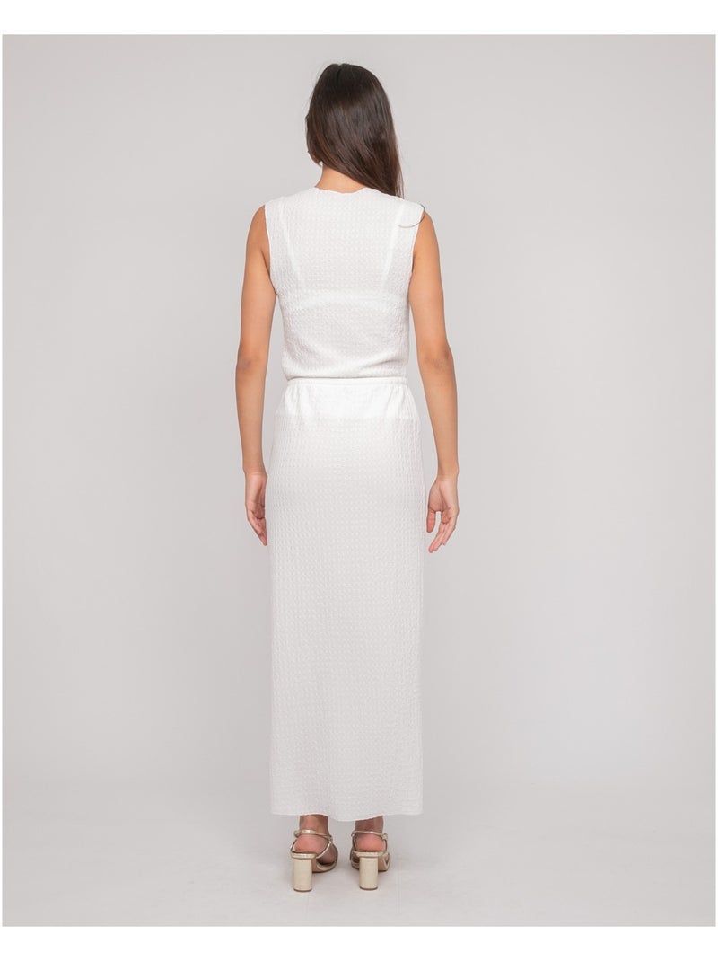 Jupe ensemble gaufré xotaka Blanc - Kiabi