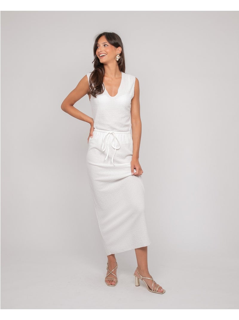 Jupe ensemble gaufré xotaka Blanc - Kiabi