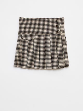 Jupe évasée avec motif à carreaux