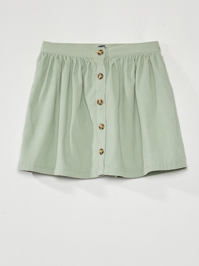 Jupe évasée en velours Vert - Kiabi