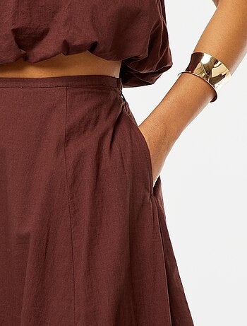 Jupe évasée midi forme ballon