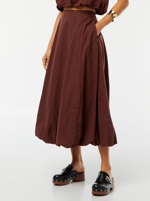 Jupe évasée midi forme ballon - Kiabi