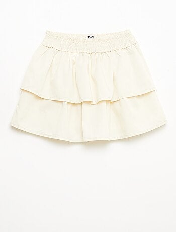 Jupe évasée taille élastiquée en coton