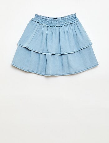 Jupe évasée taille élastiquée en coton