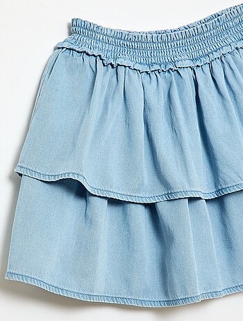 Jupe évasée taille élastiquée en coton