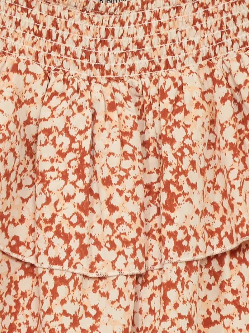 Jupe Enveloppante Marron Et Orange Taille S - Made In Camden, Coton, Poches