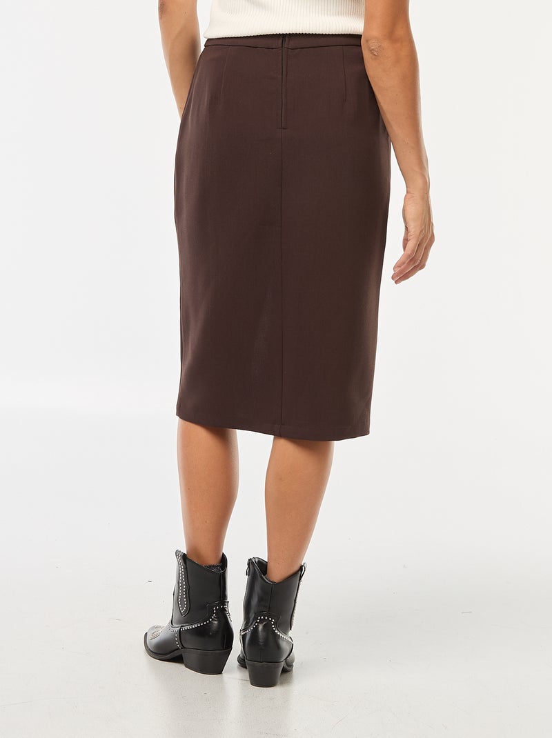 Jupe large taille haute Marron - Kiabi