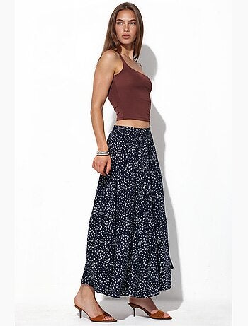 Jupe longue à fleurs taille haute busem