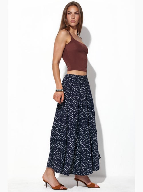 Jupe longue à fleurs taille haute busem - Kiabi