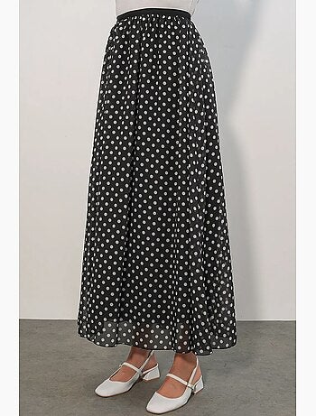 Jupe longue à pois, taille haute bdart