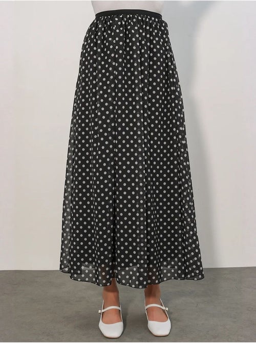 Jupe longue à pois, taille haute bdart - Kiabi