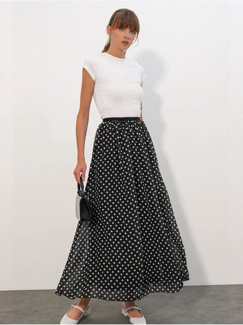 Jupe longue à pois, taille haute bdart - Kiabi