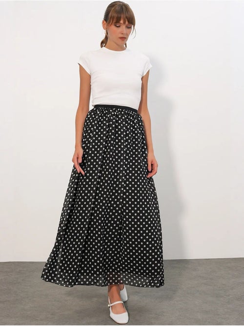Jupe longue à pois, taille haute bdart - Kiabi