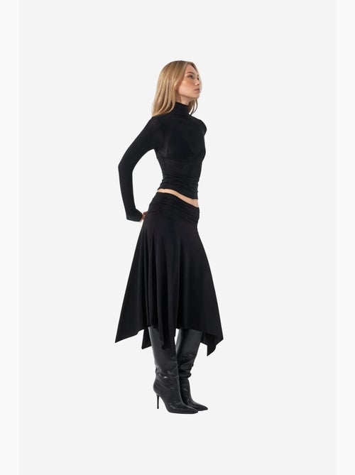 Jupe longue à taille haute avec détail drapé busem - Kiabi Jupe longue à taille haute avec détail drapé busem - Kiabi