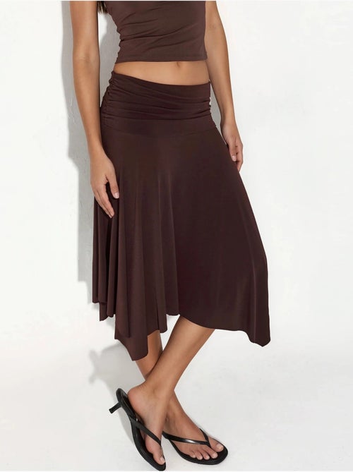 Jupe longue à taille haute avec détail drapé busem - Kiabi