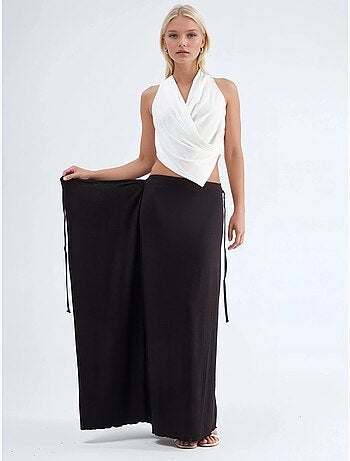 Jupe longue à taille haute avec détail noué busem