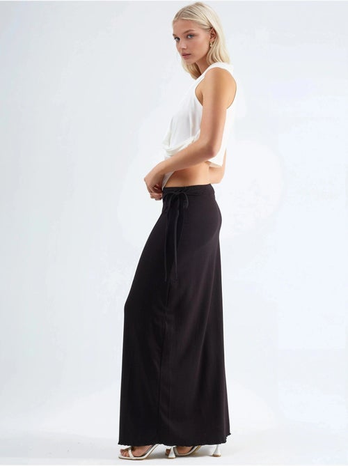 Jupe longue à taille haute avec détail noué busem - Kiabi