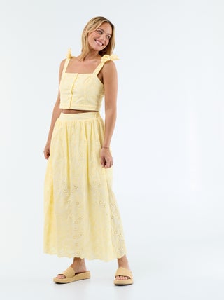 Jupe longue avec broderie anglaise