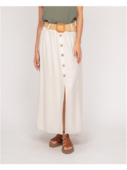 Jupe longue boutonnée avec ceinture XETO - Kiabi Jupe longue boutonnée avec ceinture XETO - Kiabi