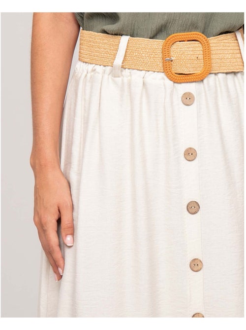 Jupe longue boutonnée avec ceinture XETO - Kiabi Jupe longue boutonnée avec ceinture XETO - Kiabi