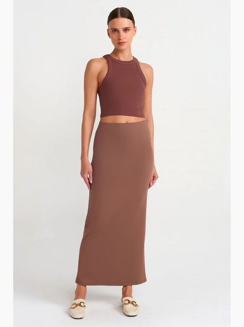 Jupe longue crayon à taille haute dilvin - Kiabi