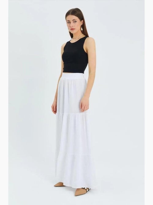 Jupe longue en coton avec taille élastique mixray - Kiabi Jupe longue en coton avec taille élastique mixray - Kiabi