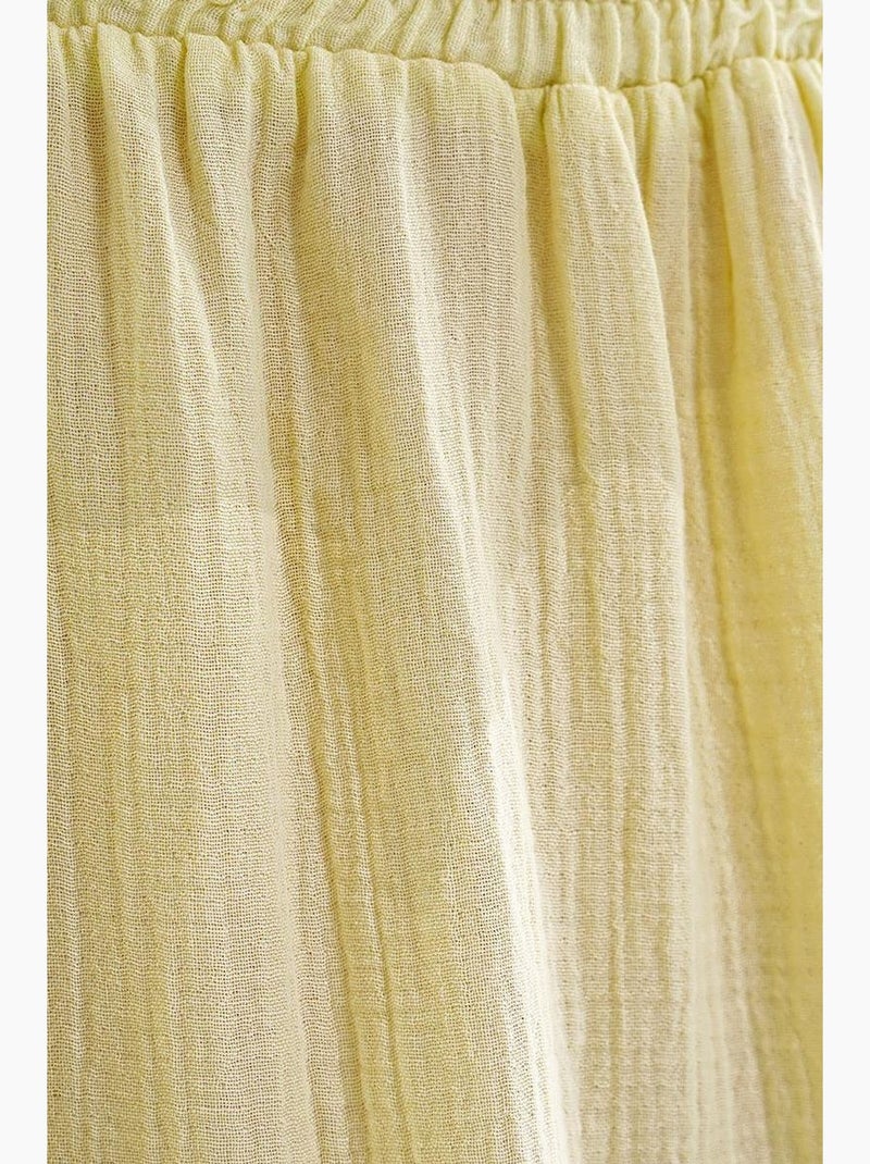 Jupe longue en coton avec taille élastique mixray Jaune - Kiabi