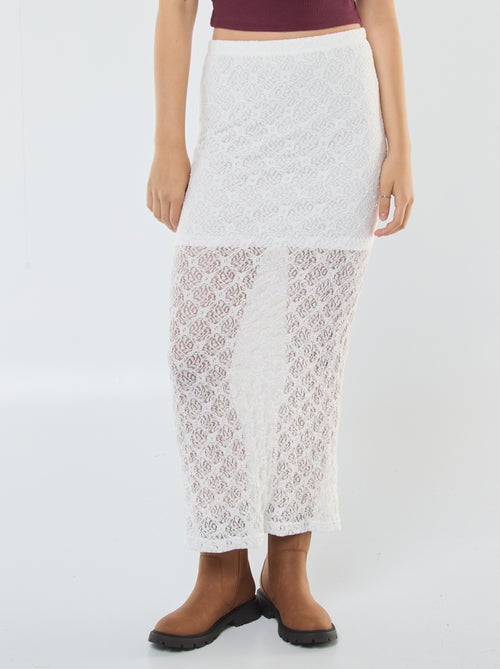 Jupe longue en dentelle - Kiabi
