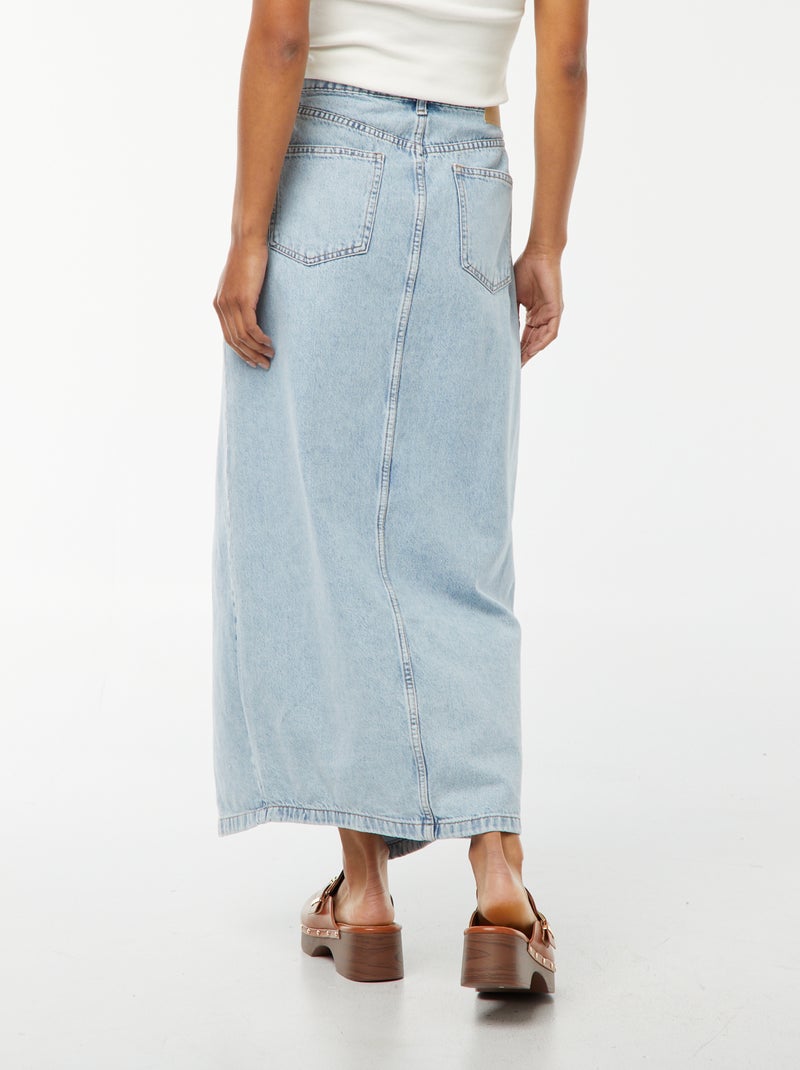 Jupe longue en jean BLEU - Kiabi