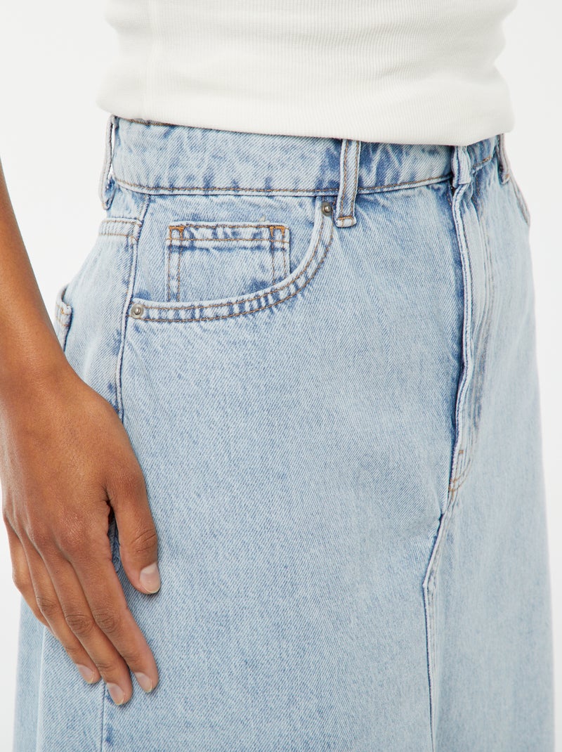 Jupe longue en jean BLEU - Kiabi