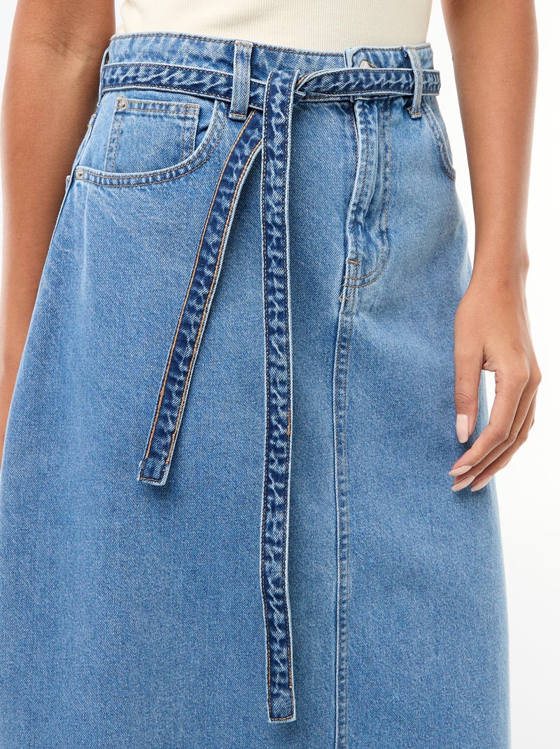 Jupe longue en jean Bleu - Kiabi