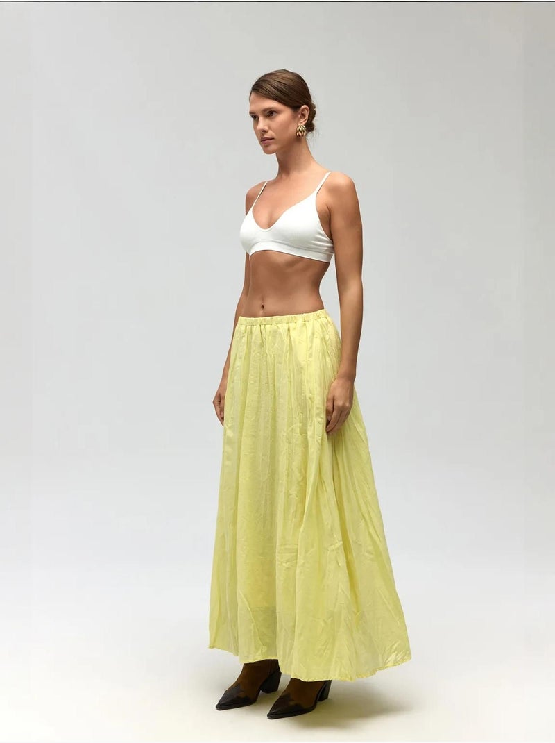 Jupe longue en seersucker taille haute mai mai studios Ambre - Kiabi