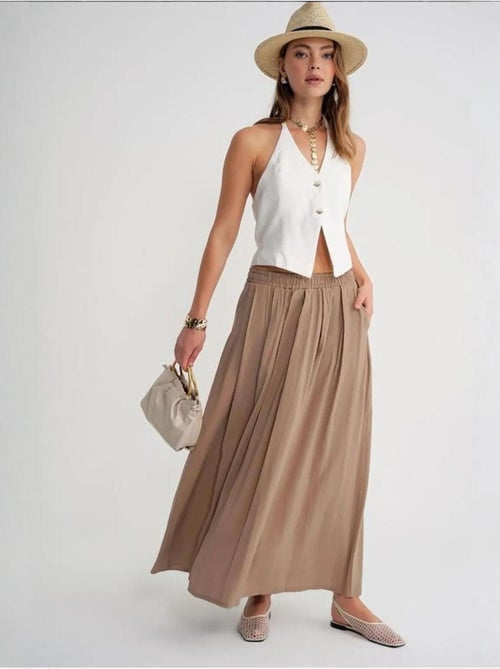 Jupe longue en tulle taille haute avec poches mixray - Kiabi