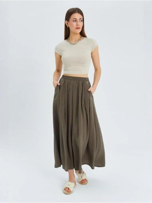 Jupe longue en tulle taille haute avec poches mixray - Kiabi
