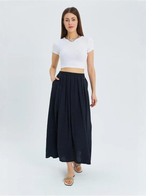 Jupe longue en tulle taille haute avec poches mixray - Kiabi