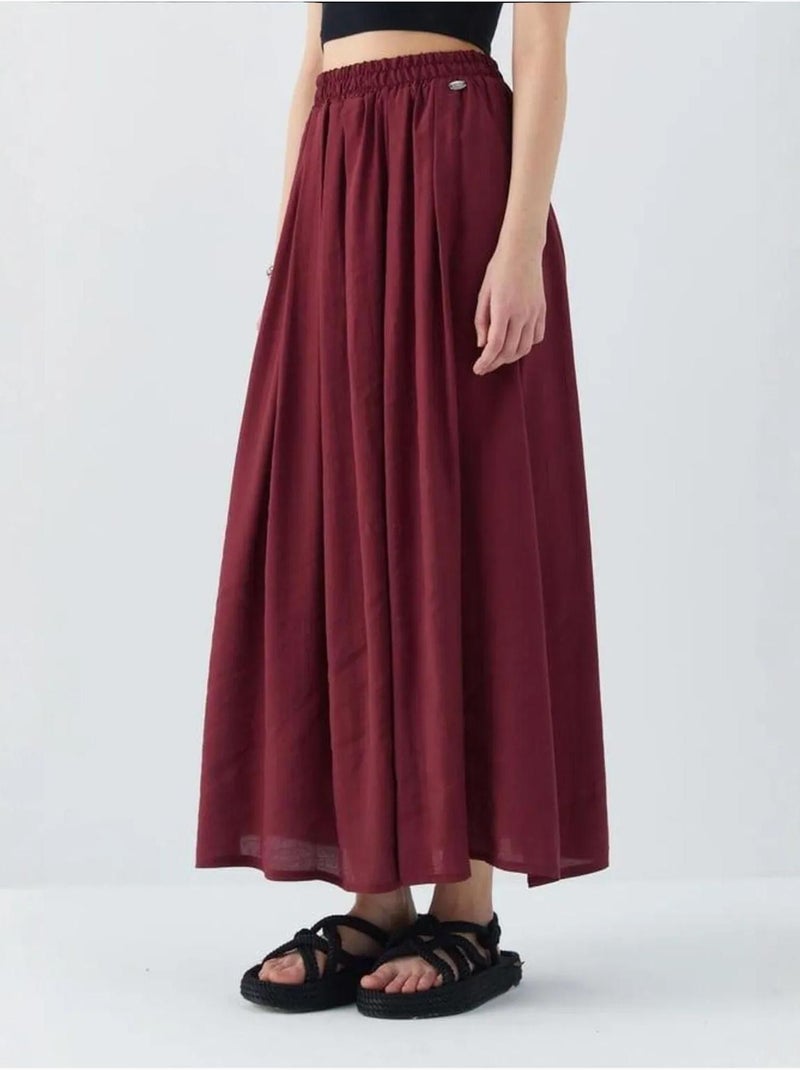 Jupe longue en tulle taille haute avec poches mixray Rouge cachemire - Kiabi
