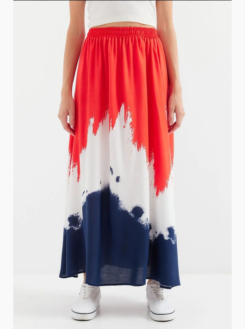 Jupe longue en viscose à motifs bdart Rouge - Kiabi