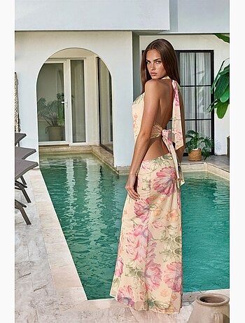 Jupe longue fleurie taille basse hiccup