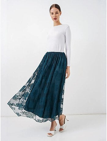 Jupe longue fleurie taille haute bdart
