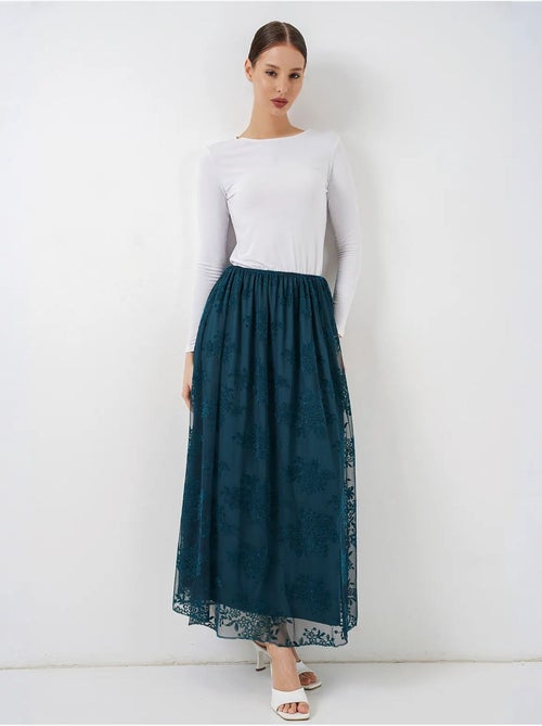 Jupe longue fleurie taille haute bdart - Kiabi Jupe longue fleurie taille haute bdart - Kiabi