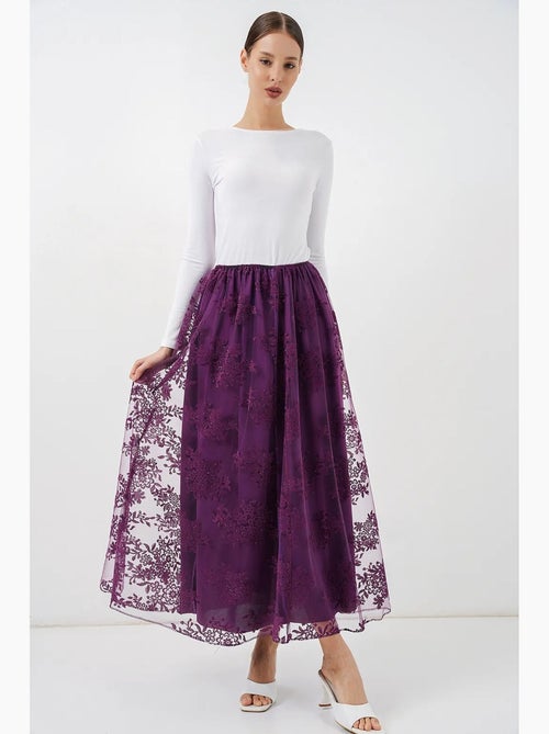 Jupe longue fleurie taille haute bdart - Kiabi