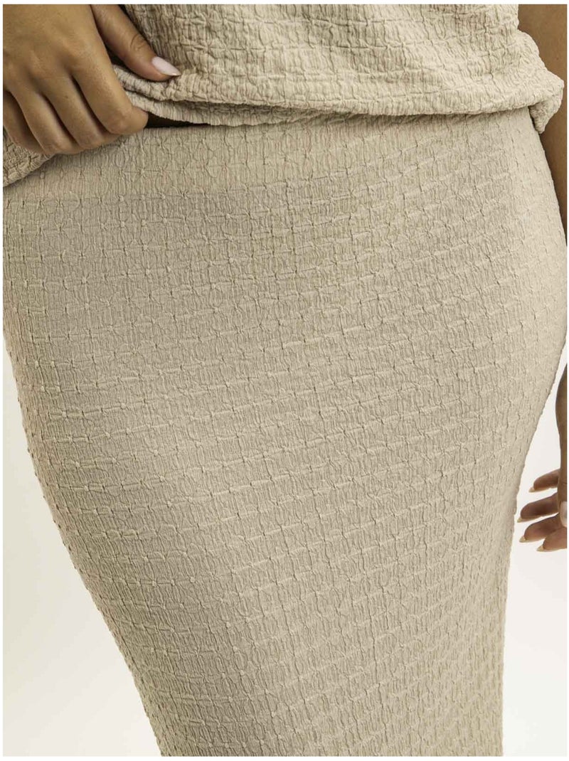 Jupe longue gaufrée xabita Beige - Kiabi